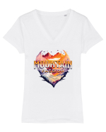 pentru pasionații de drumeții - Mountain passion Tricou mânecă scurtă guler V Damă Evoker