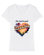 pentru pasionații de drumeții - Our hearts want to get elevated Tricou mânecă scurtă guler V Damă Evoker