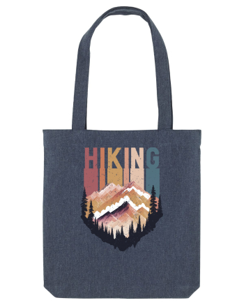 in stil grunge - Hiking emblem Midnight Blue