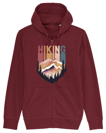 in stil grunge - Hiking emblem Burgundy