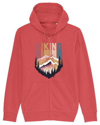 in stil grunge - Hiking emblem Carmine Red