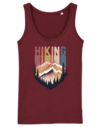in stil grunge - Hiking emblem Burgundy