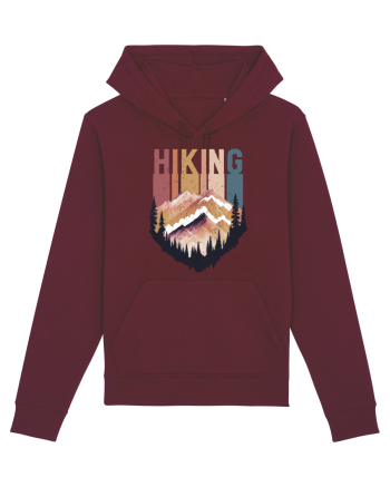 in stil grunge - Hiking emblem Burgundy