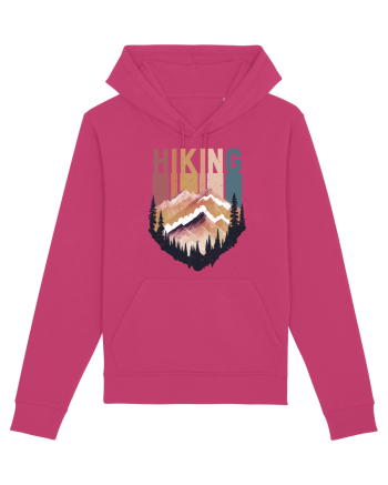 in stil grunge - Hiking emblem Raspberry
