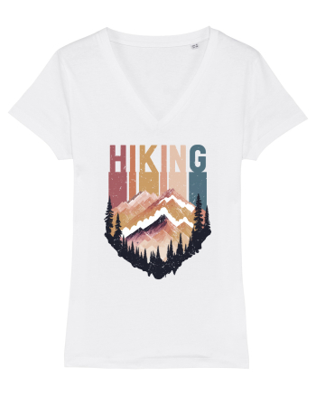 in stil grunge - Hiking emblem White