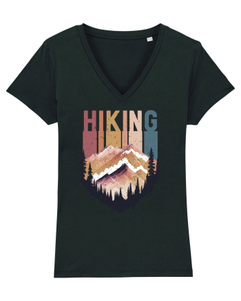 in stil grunge - Hiking emblem Black