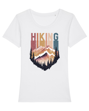 in stil grunge - Hiking emblem White