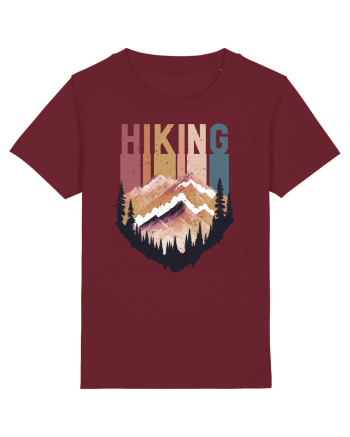 in stil grunge - Hiking emblem Burgundy