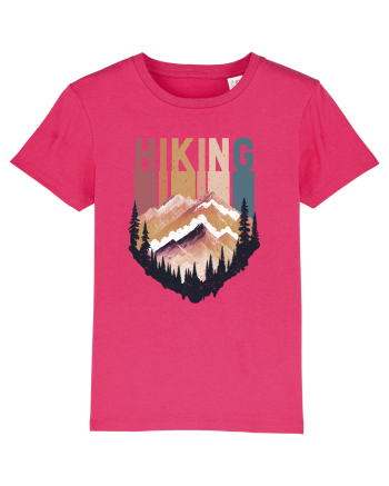 in stil grunge - Hiking emblem Raspberry