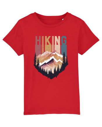 in stil grunge - Hiking emblem Red