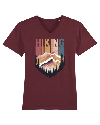 in stil grunge - Hiking emblem Burgundy