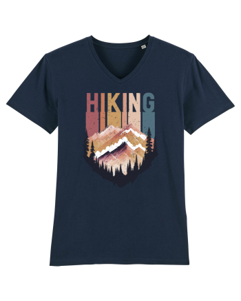 in stil grunge - Hiking emblem French Navy