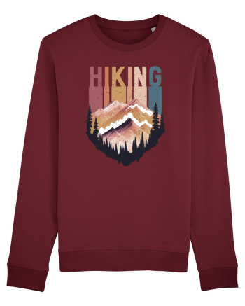 in stil grunge - Hiking emblem Burgundy