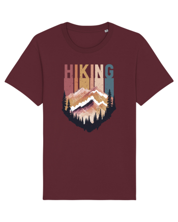 in stil grunge - Hiking emblem Burgundy