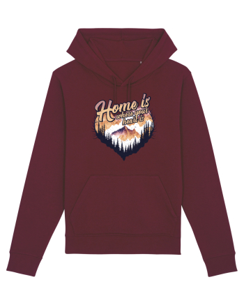 in stil grunge - Home is where your heart is Burgundy