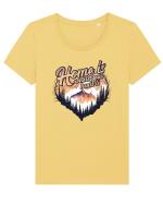 in stil grunge - Home is where your heart is Tricou mânecă scurtă guler larg fitted Damă Expresser