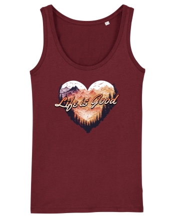 in stil grunge - Life is good Burgundy