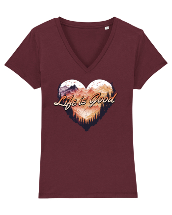 in stil grunge - Life is good Burgundy