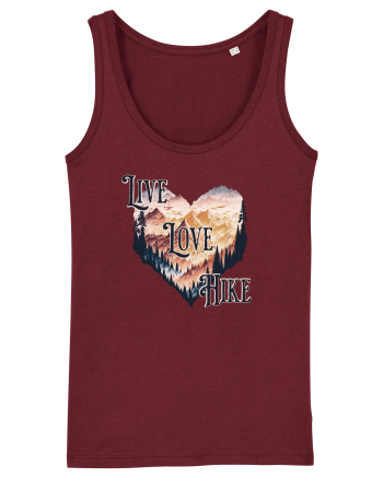 in stil grunge - Live love hike Burgundy