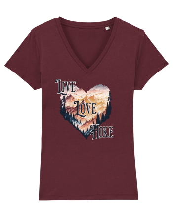 in stil grunge - Live love hike Burgundy