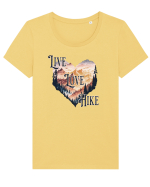 in stil grunge - Live love hike Tricou mânecă scurtă guler larg fitted Damă Expresser