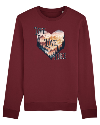 in stil grunge - Live love hike Burgundy