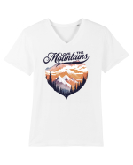 in stil grunge - Love the mountains Tricou mânecă scurtă guler V Bărbat Presenter