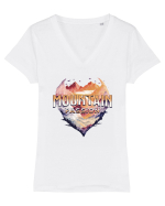 in stil grunge - Mountain passion Tricou mânecă scurtă guler V Damă Evoker