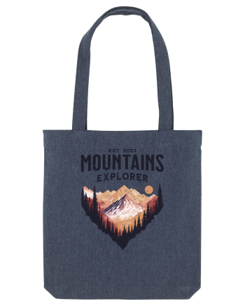 in stil grunge - Mountains explorer Midnight Blue