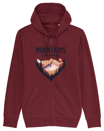 in stil grunge - Mountains explorer Burgundy