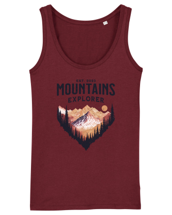 in stil grunge - Mountains explorer Burgundy