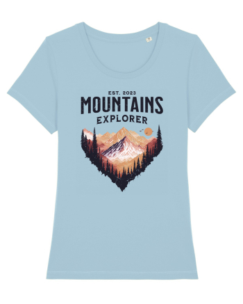 in stil grunge - Mountains explorer Sky Blue