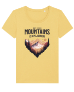 in stil grunge - Mountains explorer Tricou mânecă scurtă guler larg fitted Damă Expresser