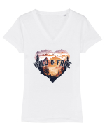 in stil grunge - Wild and free Tricou mânecă scurtă guler V Damă Evoker