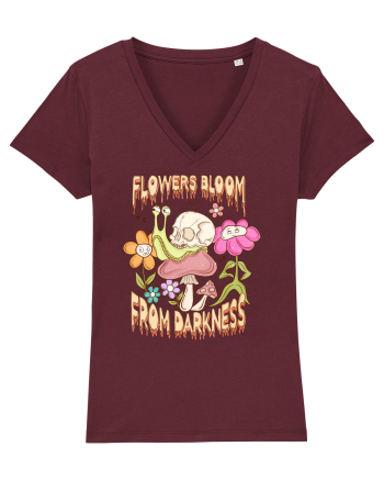 Flowers Bloom From Darkness Burgundy