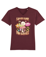 Flowers Bloom From Darkness Tricou mânecă scurtă guler V Bărbat Presenter