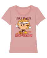 No Pain No Gain Tricou mânecă scurtă guler larg fitted Damă Expresser