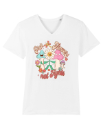 Pick Flowers Not Fights Tricou mânecă scurtă guler V Bărbat Presenter