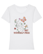 Set Yourself Free Tricou mânecă scurtă guler larg fitted Damă Expresser