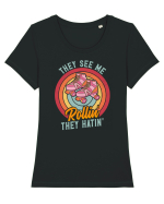 They See Me Rollin' They Hatin' Tricou mânecă scurtă guler larg fitted Damă Expresser