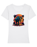 majestic serenity Tricou mânecă scurtă guler larg fitted Damă Expresser