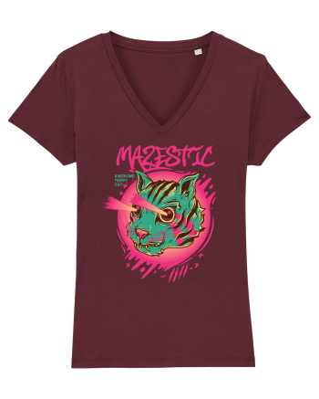 Mazestic Awesome Trippy Cat Burgundy