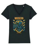 Modern Fighter In The City Tricou mânecă scurtă guler V Damă Evoker