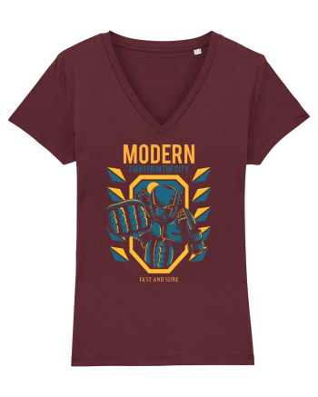 Modern Fighter In The City Burgundy