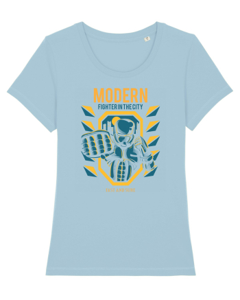 Modern Fighter In The City Sky Blue