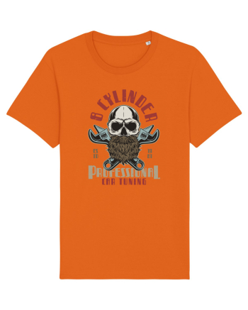 8 Cylinder Professional Car Tuning Bright Orange