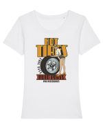 Hot Tires Auto Parts Tricou mânecă scurtă guler larg fitted Damă Expresser