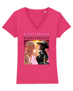 Barbenheimer Gradient Tricou mânecă scurtă guler V Damă Evoker
