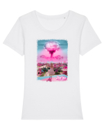 Barbenheimer Barbie Poster Tricou mânecă scurtă guler larg fitted Damă Expresser