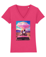 Barbenheimer Barbie the destroyer of world Tricou mânecă scurtă guler V Damă Evoker